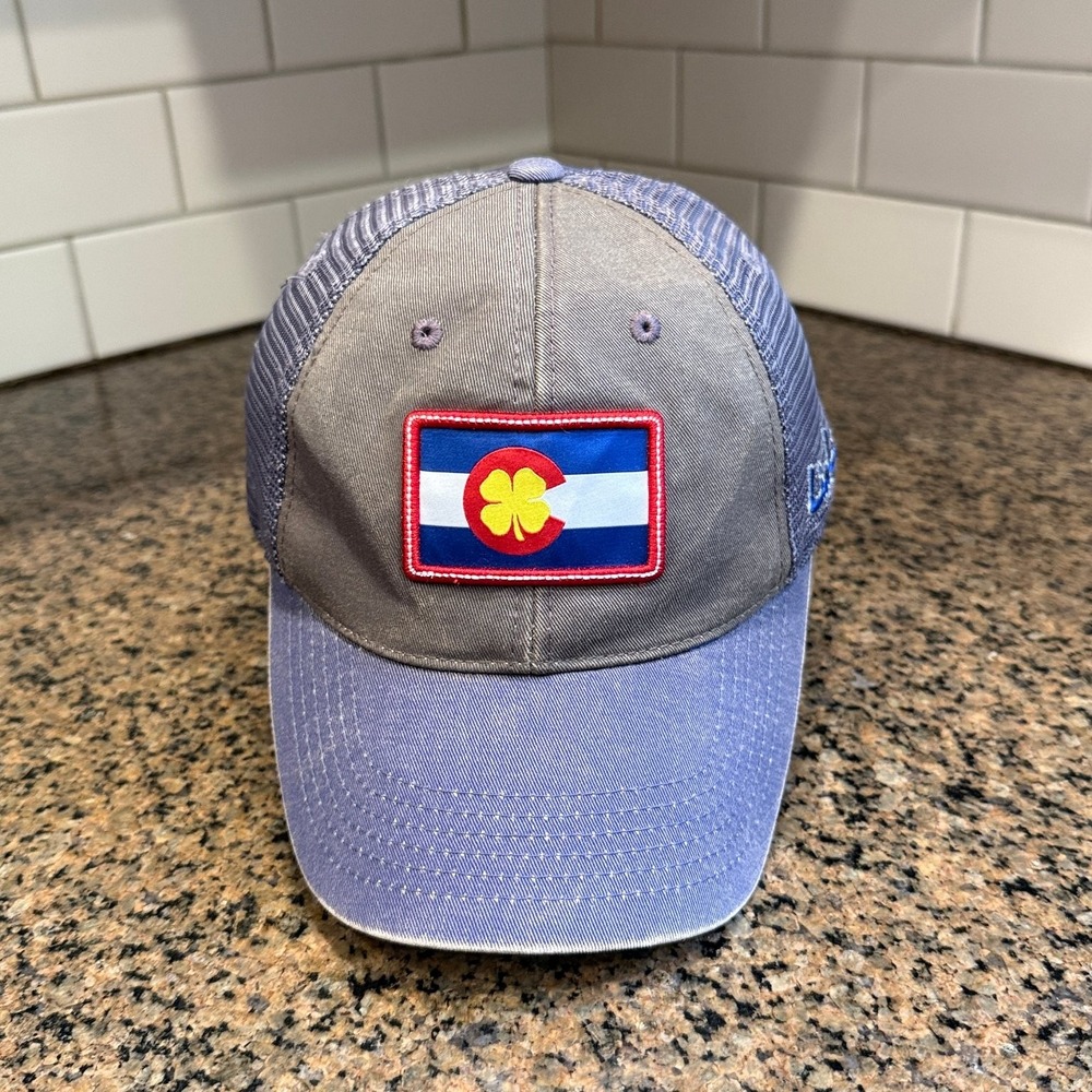 Colorado Black Clover Live Lucky Trucker Hat Men OS Gray Blue Cotton Blend